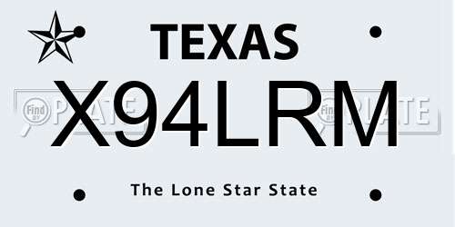 X94LRM Texas License Plate