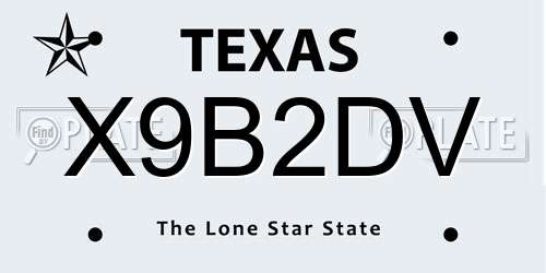 X9B2DV Texas License Plate