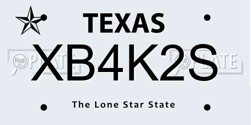 XB4K2S Texas License Plate