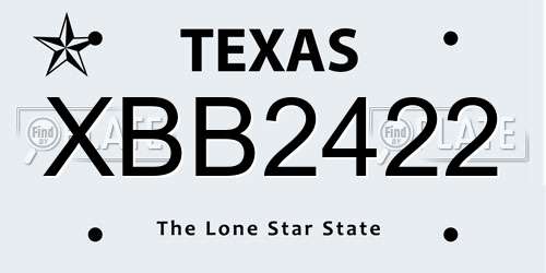 XBB2422 Texas License Plate