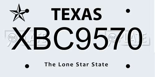 XBC9570 Texas License Plate