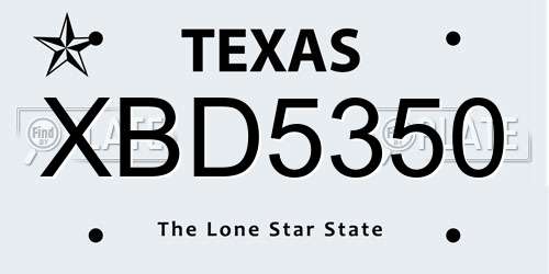 XBD5350 Texas License Plate