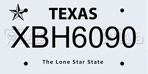 XBH6090 Texas License Plate