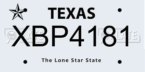 XBP4181 Texas License Plate