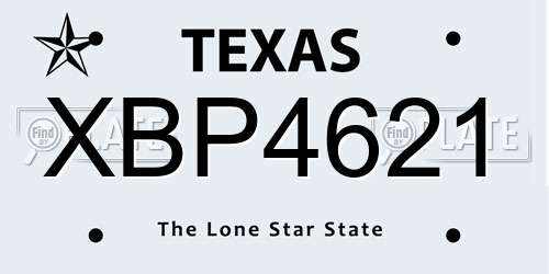 XBP4621 Texas License Plate