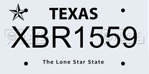 XBR1559 Texas License Plate