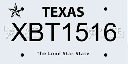 XBT1516 Texas License Plate