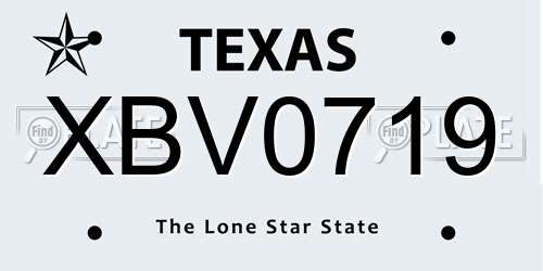 XBV0719 Texas License Plate