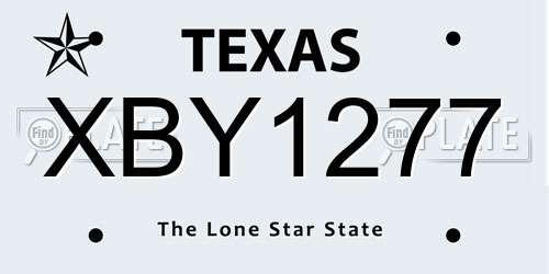 XBY1277 Texas License Plate