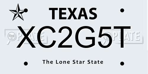 XC2G5T Texas License Plate