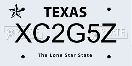 XC2G5Z Texas License Plate