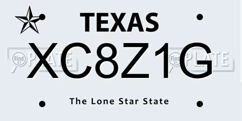 XC8Z1G Texas License Plate
