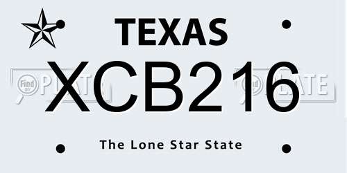 XCB216 Texas License Plate