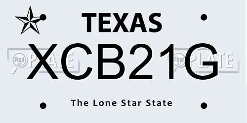 XCB21G Texas License Plate