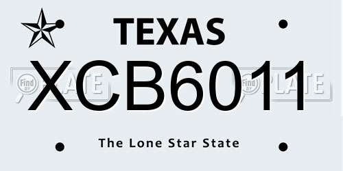 XCB6011 Texas License Plate