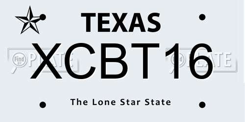 XCBT16 Texas License Plate