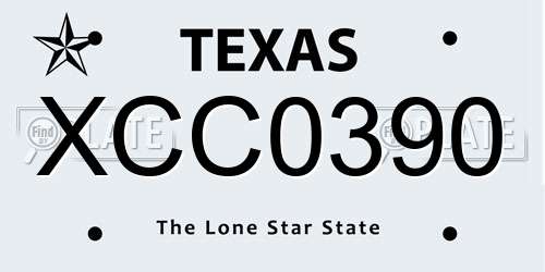 XCC0390 Texas License Plate