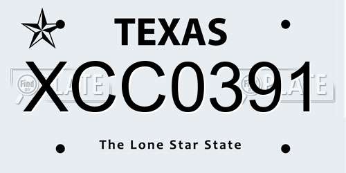 XCC0391 Texas License Plate