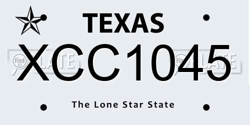XCC1045 Texas License Plate