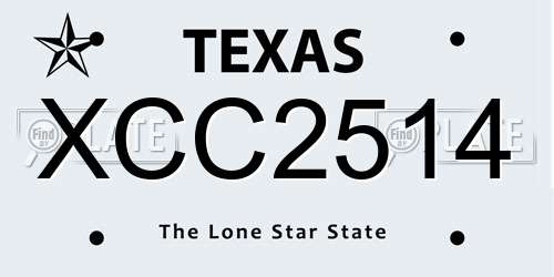 XCC2514 Texas License Plate