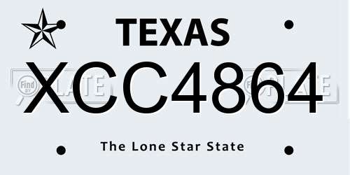 XCC4864 Texas License Plate