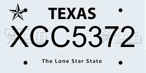 XCC5372 Texas License Plate