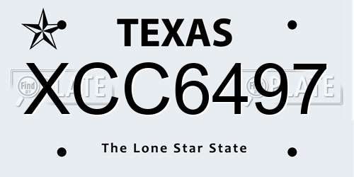 XCC6497 Texas License Plate