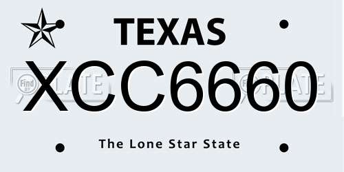 XCC6660 Texas License Plate