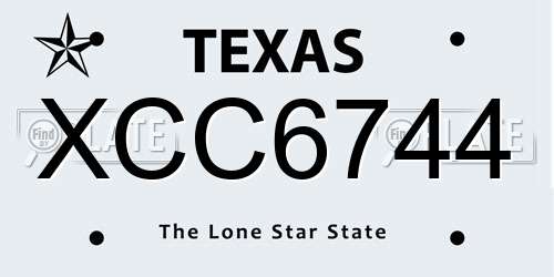 XCC6744 Texas License Plate