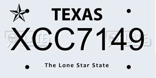 XCC7149 Texas License Plate