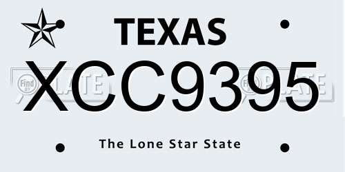 XCC9395 Texas License Plate