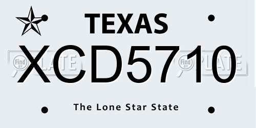 XCD5710 Texas License Plate