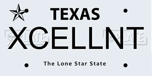 XCELLNT Texas License Plate