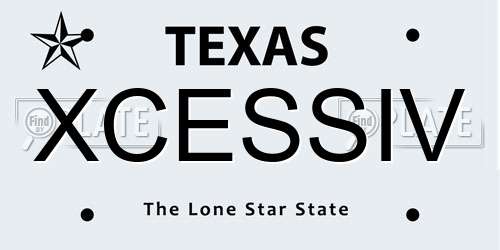 XCESSIV Texas License Plate