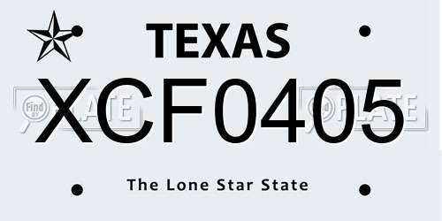 XCF0405 Texas License Plate