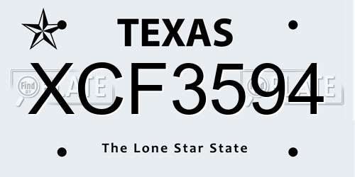 XCF3594 Texas License Plate