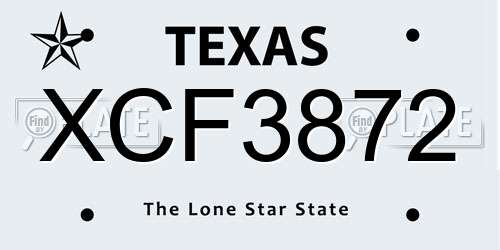 XCF3872 Texas License Plate