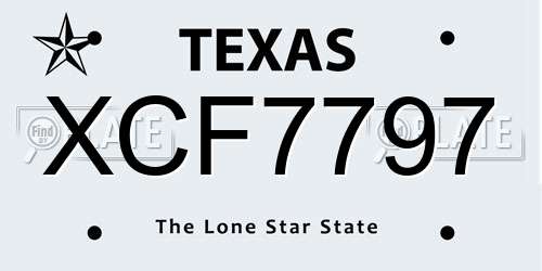 XCF7797 Texas License Plate