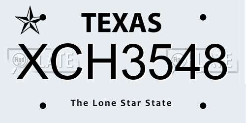 XCH3548 Texas License Plate