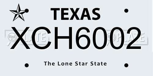 XCH6002 Texas License Plate