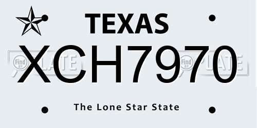 XCH7970 Texas License Plate