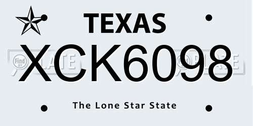 XCK6098 Texas License Plate