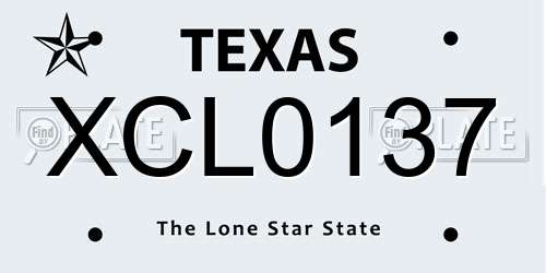 XCL0137 Texas License Plate