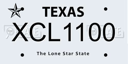 XCL1100 Texas License Plate