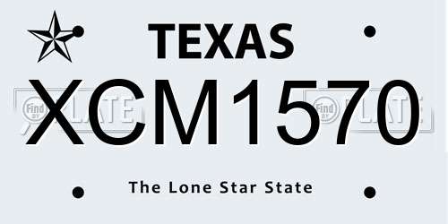 XCM1570 Texas License Plate