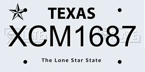 XCM1687 Texas License Plate