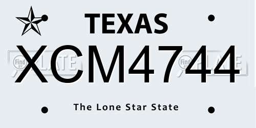 XCM4744 Texas License Plate