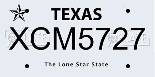 XCM5727 Texas License Plate
