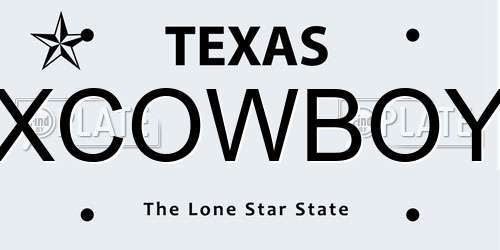 XCOWBOY Texas License Plate