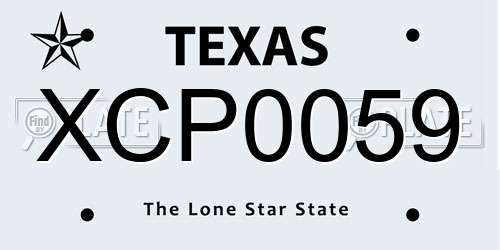 XCP0059 Texas License Plate